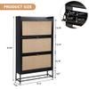AVZEAR Shoe Cabinet, Shoe Cabinet Freestanding Tipping Bucket Shoe Rack Organizer with 3 Flip Drawers, Modern Entryway Narrow Shoe Rack for Entryway, Hallway, Bedroom (Black) view 2