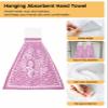 Kewadony 1 Pack Hanging Kitchen Hand Towels, Pink Love Heart Valentines Day Hand Tie Towels with Hanging Loop, Modern Geometric Art Soft Absorbent Towels Set for Bathroom and Kitchen view 2
