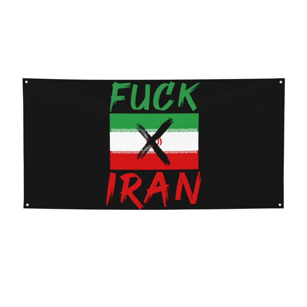 2x4 Ft Fu-Ck Iran Banner Flag I Stand With America Flag Sign God Bless American Banner For Room Party Decoration With 4 Metal Eyelets