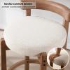 HEAH-YO Mid Century Modern Bar Stool, 26.5" Counter Stool with Back, Linen Upholstered Barstool with Solid Wood Legs Bar Chair for Kitchen Island Dining Room, 1 PC, Beige view 4