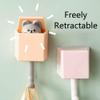 SEIWEI 4Pcs Creative Adhesive Coat Cat Hook, Cute Cat Key Holder for Wall, Plastic Home Storage Utility Wall Decorations Hanger Pet Hooks for Hanging Hat Key Towel Scarf Bags, Punch Free - Grey Blue view 3