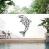 3D Metal Dolphin Wall Decor, Metal Dolphin Wall Art, Coastal Metal Wall Art, Boho Wall Decor, Dolphin Metal Sign, Dolphin Theme Beach Wall Art, Sea Animal Home Decor, Housewarming Gift (15"x24"|39x60cm, Gold) view 2