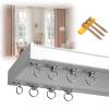 Curtain Conjoined Double Track Ceiling Mounting Heavy-Duty Curtain Rails For Living Room Double Curtain Rods Room Divider, Silent Sliding Ceiling Curtain Rail, Ceiling Mount, RV Rail Straight Rail ( C view 1