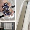 Curtain Conjoined Double Track Ceiling Mounting Heavy-Duty Curtain Rails For Living Room Double Curtain Rods Room Divider, Silent Sliding Ceiling Curtain Rail, Ceiling Mount, RV Rail Straight Rail ( C view 4