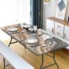 AngelSept Polyester Rectangle Fitted Elastic Edge Table Cloths, 4 ft-(24" x 48"), Marble Agate Wipe Clean Table Cloth, for Kitchen Dining Tabletop Decoration view 2