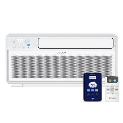 DELLA 10000 BTU Smart Inverter Window Air Conditioner Ultra Quiet AC Unit Cools up to 440 Sq.Ft, Works with Alexa, GEO Location, Energy Star Certified, Remote/Wi-Fi Enabled Control, Easy Install Kit