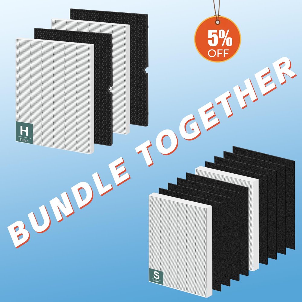 2 Set 116130 Replacement Filter H and 2 C545 True HEPA Filter S and 8 Activated Carbon Pre-Filters, H13 True HEPA Filter