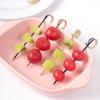 100 PCS Bamboo Cocktail Picks with Looped Ring,Fancy Toothpicks for Appetizers,Bamboo Skewers Fruit Sticks Food Sticks Party Supplies,4.7 Inch(red) view 3