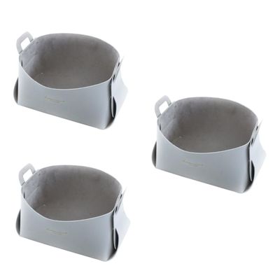 Holibanna 3pcs Box Leather Snack Basket Desktop Storage Organizer Cute Snack Box for Shelves Portable Sundries Container Grey