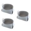 Holibanna 3pcs Box Leather Snack Basket Desktop Storage Organizer Cute Snack Box for Shelves Portable Sundries Container Grey view 1
