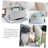 Holibanna 3pcs Box Leather Snack Basket Desktop Storage Organizer Cute Snack Box for Shelves Portable Sundries Container Grey view 4