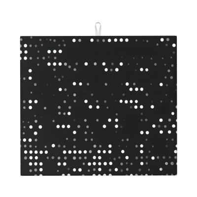 YQxwJL Black Round Dot print Dish Mat 18 x16in,Dish Drying Mat for Kitchen Counter,Super absorbent,for Kitchen Counter