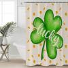 ZOE STORE Shower Curtains for Bathroom Accessories, St. Patrick's Day Polyester Fabric Bathtub Curtain with 12 Hooks, Green Lucky Clover Farmhouse Waterproof Shower Curtains 48 x 72 Inches view 1