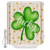 ZOE STORE Shower Curtains for Bathroom Accessories, St. Patrick's Day Polyester Fabric Bathtub Curtain with 12 Hooks, Green Lucky Clover Farmhouse Waterproof Shower Curtains 48 x 72 Inches view 2
