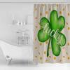 ZOE STORE Shower Curtains for Bathroom Accessories, St. Patrick's Day Polyester Fabric Bathtub Curtain with 12 Hooks, Green Lucky Clover Farmhouse Waterproof Shower Curtains 48 x 72 Inches view 3