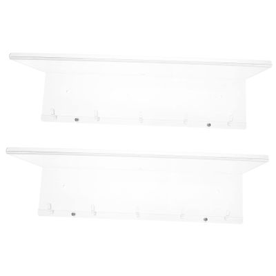 Ciieeo 2pcs Acrylic Floating Shelves Small Bathroom Wall Decor Living Room Shelves Unique Narrow