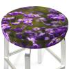 berbo Many Purple Flowers Round Stool Covers - Bar Chair Cushion Seat Covers, Elastic & Stretchable, Washable & Waterproof,Versatile Slipcovers view 2