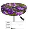 berbo Many Purple Flowers Round Stool Covers - Bar Chair Cushion Seat Covers, Elastic & Stretchable, Washable & Waterproof,Versatile Slipcovers view 3