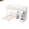 Acosure Twin Size Solid Wood Loft Bed with Storage Staircase and Desk, Bedroom Multifunctional Separable Bed Frame w/Shelves & Drawers,No Box Spring Needed,for Adult Kid Boy Girl,White view 2