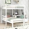 Acosure Twin Size Solid Wood Loft Bed with Storage Staircase and Desk, Bedroom Multifunctional Separable Bed Frame w/Shelves & Drawers,No Box Spring Needed,for Adult Kid Boy Girl,White view 3