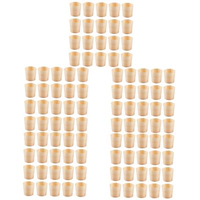 Gatuida 100pcs Disposable Wooden Cups Round Cups for Drinks and Snacks for Parties Weddings and Gatherings