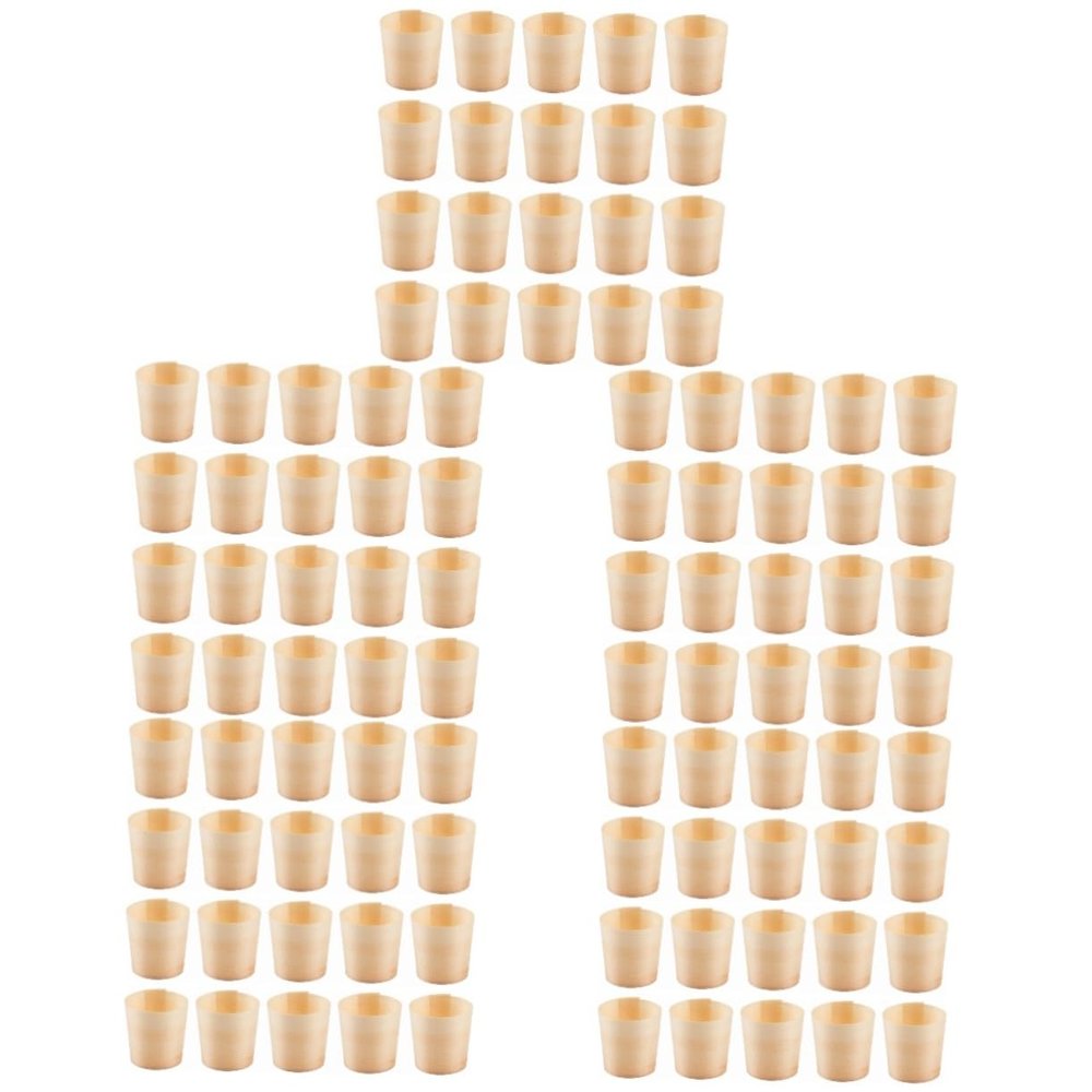 Gatuida 100pcs Disposable Wooden Cups Round Cups for Drinks and Snacks for Parties Weddings and Gatherings