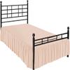 1 Piece Ruffled Bed Skirt with Split Corners - 18" Inch Drop Three Side Coverage 100% Cotton 800 Thread Count Dust Ruffled Bed Skirt, Full Size (54" x 75") Inch - Blush Solid view 2