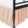 1 Piece Ruffled Bed Skirt with Split Corners - 18" Inch Drop Three Side Coverage 100% Cotton 800 Thread Count Dust Ruffled Bed Skirt, Full Size (54" x 75") Inch - Blush Solid view 3