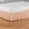 1 Piece Ruffled Bed Skirt with Split Corners - 18" Inch Drop Three Side Coverage 100% Cotton 800 Thread Count Dust Ruffled Bed Skirt, Full Size (54" x 75") Inch - Blush Solid view 4