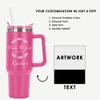 Praise the lord Personalized Tumbler 40 oz Laser Engraved, Insulated Cup with Handle, Lid & Straw, Christian Coffee Travel Mugs, Christian Tumbler for women, Faith Bible Verse Gifts, Baptism Gifts view 2