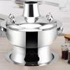 Stainless Steel Hotpot Chinese Charcoal Hotpot Split Household Traditional Charcoal Hotpot Lamb Outdoor Picnic Pot(Silver,30cm) view 2