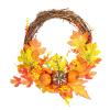Gsycle Wreath, Christmas Wreaths Wreaths for Front Door Artificial Berry Wreath Orange Berry Autumn Vine Wreath for Home Wall view 1