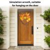 Gsycle Wreath, Christmas Wreaths Wreaths for Front Door Artificial Berry Wreath Orange Berry Autumn Vine Wreath for Home Wall view 2