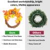 Gsycle Wreath, Christmas Wreaths Wreaths for Front Door Artificial Berry Wreath Orange Berry Autumn Vine Wreath for Home Wall view 3