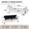 Allnifurv Modern 63'' Storage Ottoman Bench, Upholstered End Bed Bench with Curved Armrest, Button Tufted Entryway Bench with Wood Legs, Bed Bench for Bedroom, Living Room, Hallway (Cream White) view 2