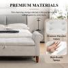 Allnifurv Modern 63'' Storage Ottoman Bench, Upholstered End Bed Bench with Curved Armrest, Button Tufted Entryway Bench with Wood Legs, Bed Bench for Bedroom, Living Room, Hallway (Cream White) view 4