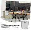 OFFSCH 1pc Folding Wall-Mounted Trash Can Space-Saving Household Waste Container for Kitchen Bathroom Washable Design Grey Color view 3