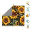 YQxwJL bee & Sunflowers print Dish Mat 18 x16in,Dish Drying Mat for Kitchen Counter,Super absorbent,for Kitchen Counter, Black view 3