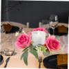 ORFOFE Candlestick Garland Flower Candle Wreaths Fall Rings Easter Wreath Rings Summer Wreaths Mini Artificial Flower Holders Cloth Pillar Desktop view 2