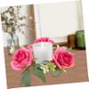ORFOFE Candlestick Garland Flower Candle Wreaths Fall Rings Easter Wreath Rings Summer Wreaths Mini Artificial Flower Holders Cloth Pillar Desktop view 3