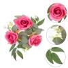 ORFOFE Candlestick Garland Flower Candle Wreaths Fall Rings Easter Wreath Rings Summer Wreaths Mini Artificial Flower Holders Cloth Pillar Desktop view 4