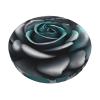 berbo Teal Gray Rose Flower Round Stool Covers - Bar Chair Cushion Seat Covers, Elastic & Stretchable, Washable & Waterproof,Versatile Slipcovers, 14 inch, Black view 1