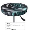 berbo Teal Gray Rose Flower Round Stool Covers - Bar Chair Cushion Seat Covers, Elastic & Stretchable, Washable & Waterproof,Versatile Slipcovers, 14 inch, Black view 3