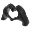 ORFOFE Love Hand Gesture Resin Sculpture for Home Decor Elegant Black Heart Hands Tabletop Art for Living Wedding and Unique Gift Ideas view 1