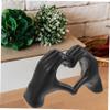 ORFOFE Love Hand Gesture Resin Sculpture for Home Decor Elegant Black Heart Hands Tabletop Art for Living Wedding and Unique Gift Ideas view 4