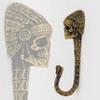 TUTURA LUTSS Indian Skull Handmade Brass Wall Hook  Unique Decorative Wall Mount Hook for Coats, Towels, Hats, and Bags  Rustic and Artistic Home Dcor Accent view 2