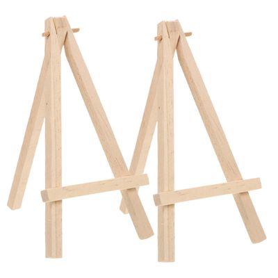 ORFOFE 2pcs Wooden Display Easels Foldable Mini Tripod Stands for Cards Photos and Small Canvases Compact Tabletop Easel for Home and Business Use
