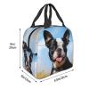 NONHAI Lunch Bag for Women Men Insulated Lunch Box Reusable Lovely Boston Terrier Lunch Tote Cooler Bag for Office Picnic view 2