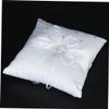 Holibanna Double Heart Bearer Pillow Cushion Satin Ribbons for Wedding Ceremony Design Rhinestone Accents for Bride and Groom view 4