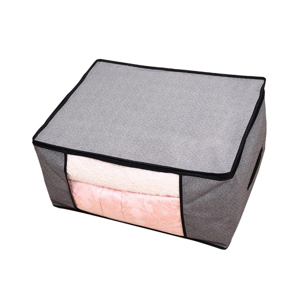 Holibanna Non-woven Foldable Storage Bag for Quilts and Clothes Light Grey Organizer Practical Space-saving for Home Capacity Design
